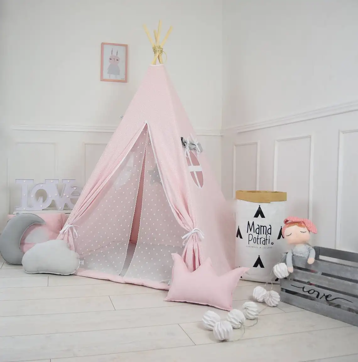 Kid Event Cute Teepee Cotton Tent Lace Polyester Tepees Boys Tee Pee