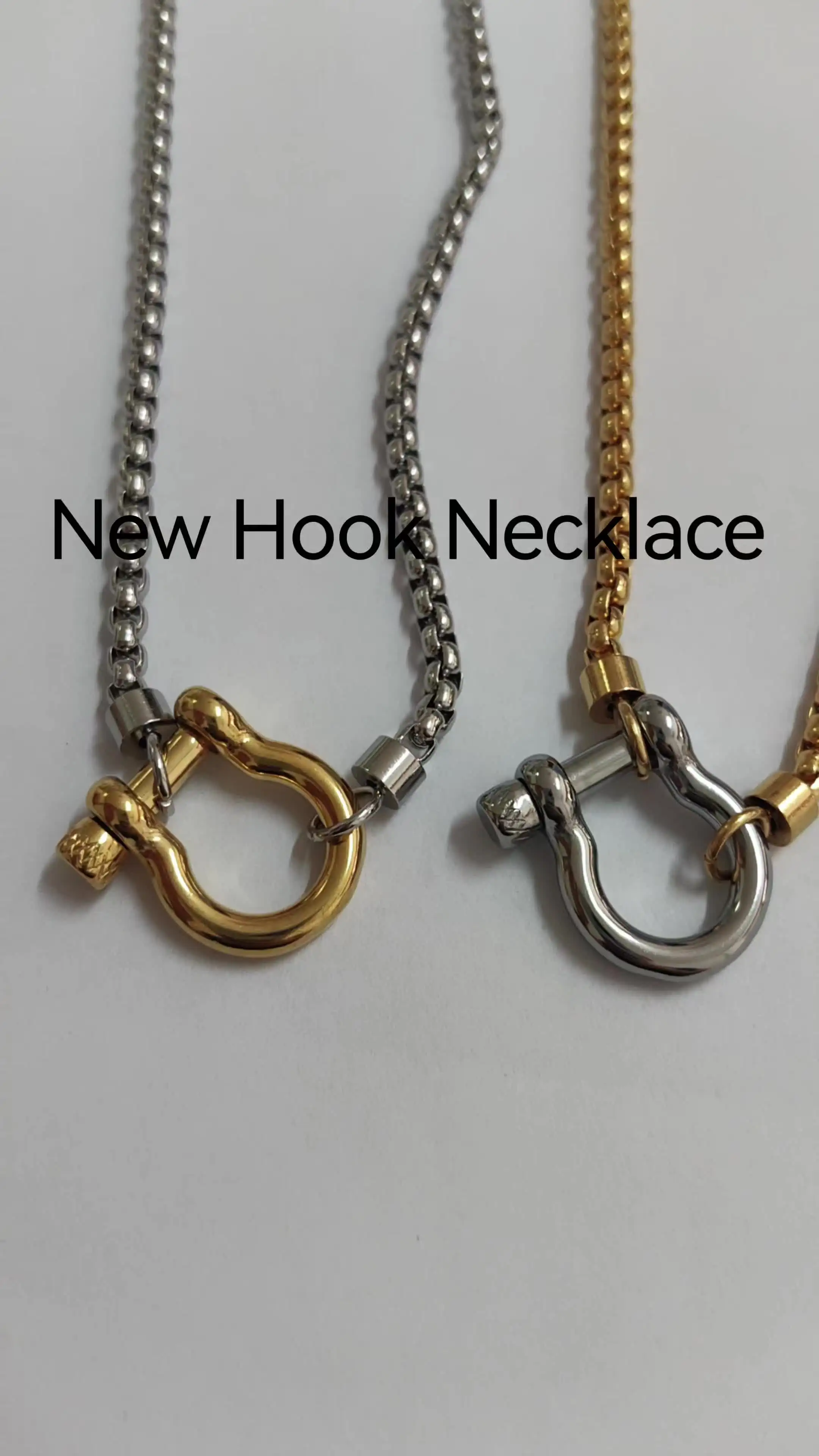 ERESI Fashion Gold Plated Stainless Steel Box Chain Necklace