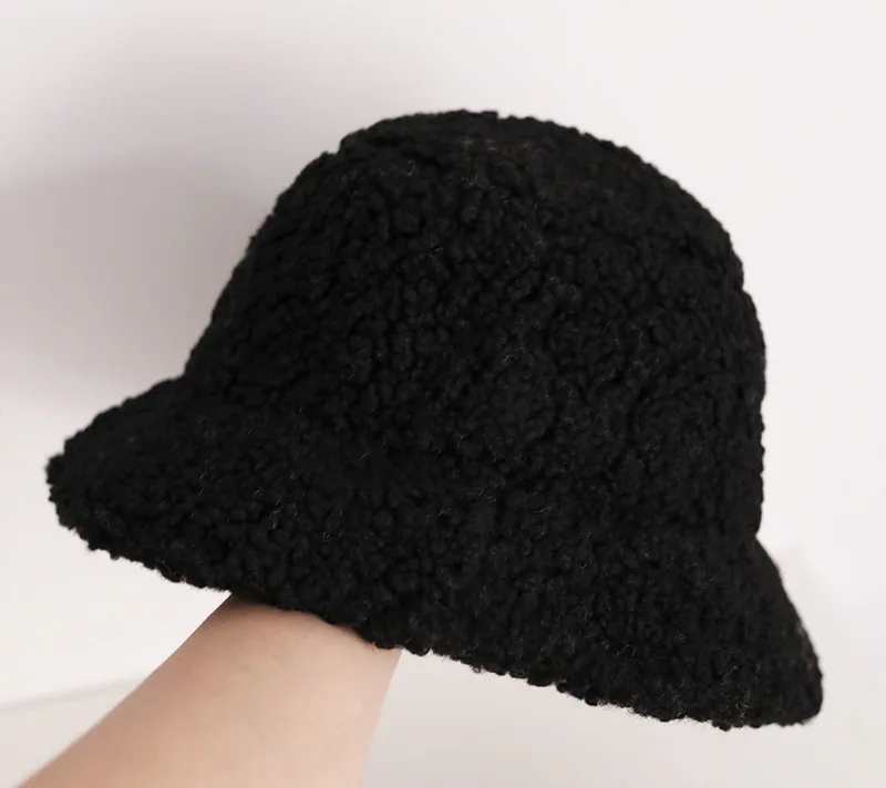 Wholesale Custom Faux Fur Bucket Hat High Quality Women Fashion Outdoor Plain Cap