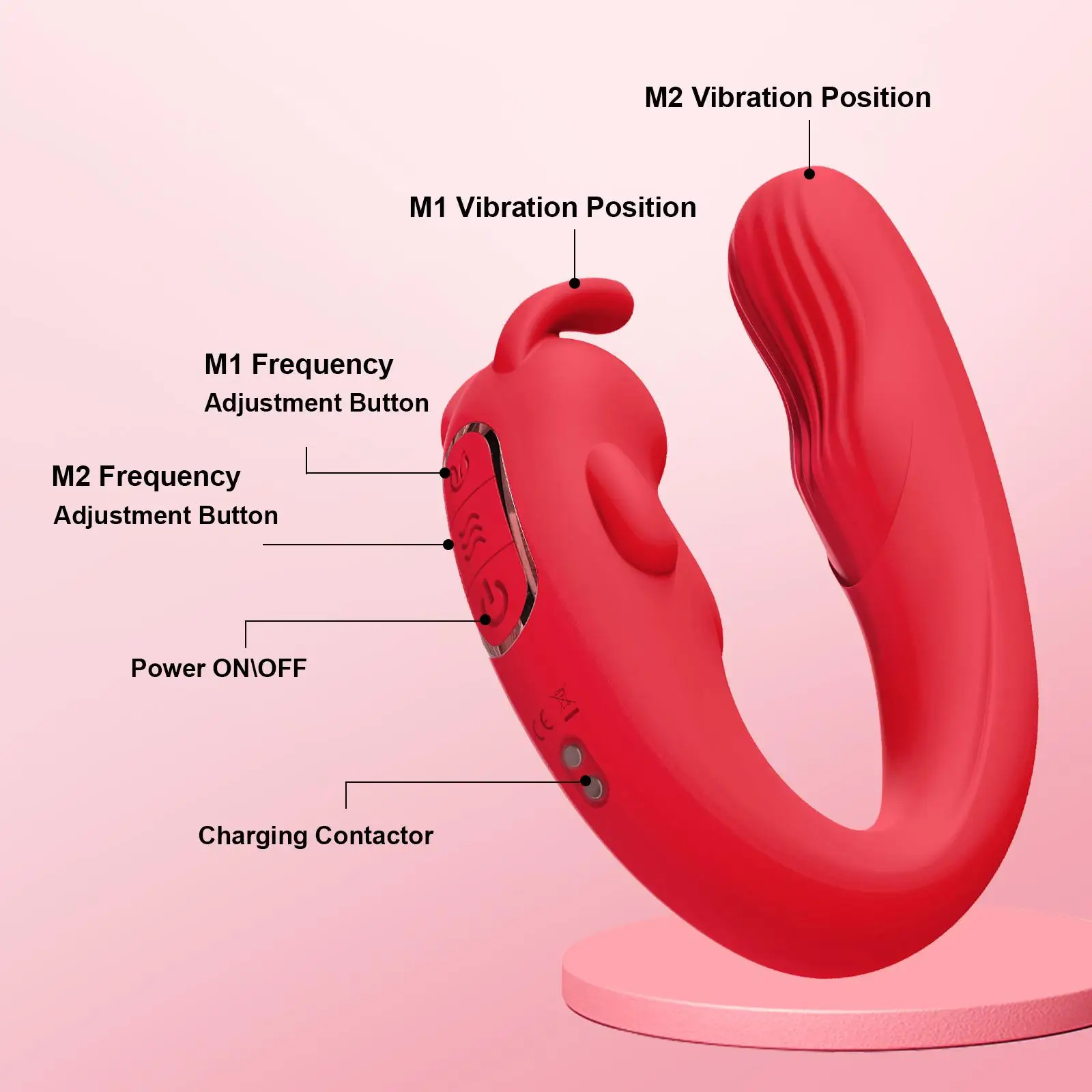 Double Penetration Rabbit Silicone Vibrator Clitoral Stimulator G Spot