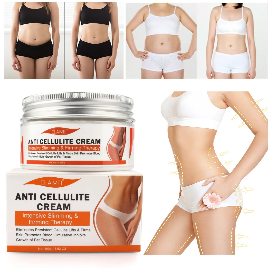 Elaimei Natural Fast And Safety Effective Slimming Anti Cellulite Cream