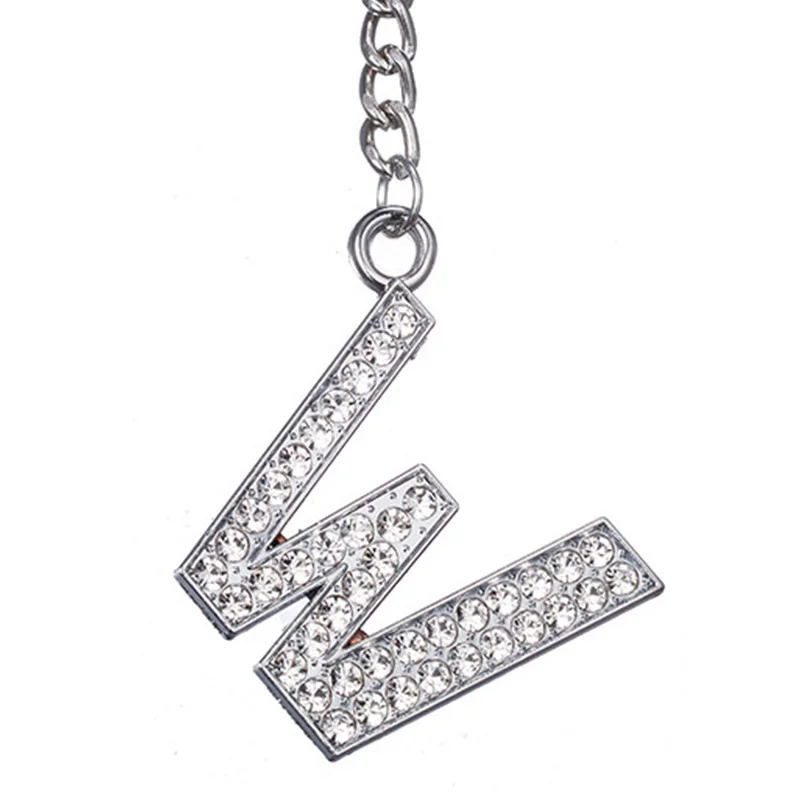 Initial Alphabet Hanging Charm Keychain Letter Dangle Charms Rhinestone Custom Metal Zinc Alloy