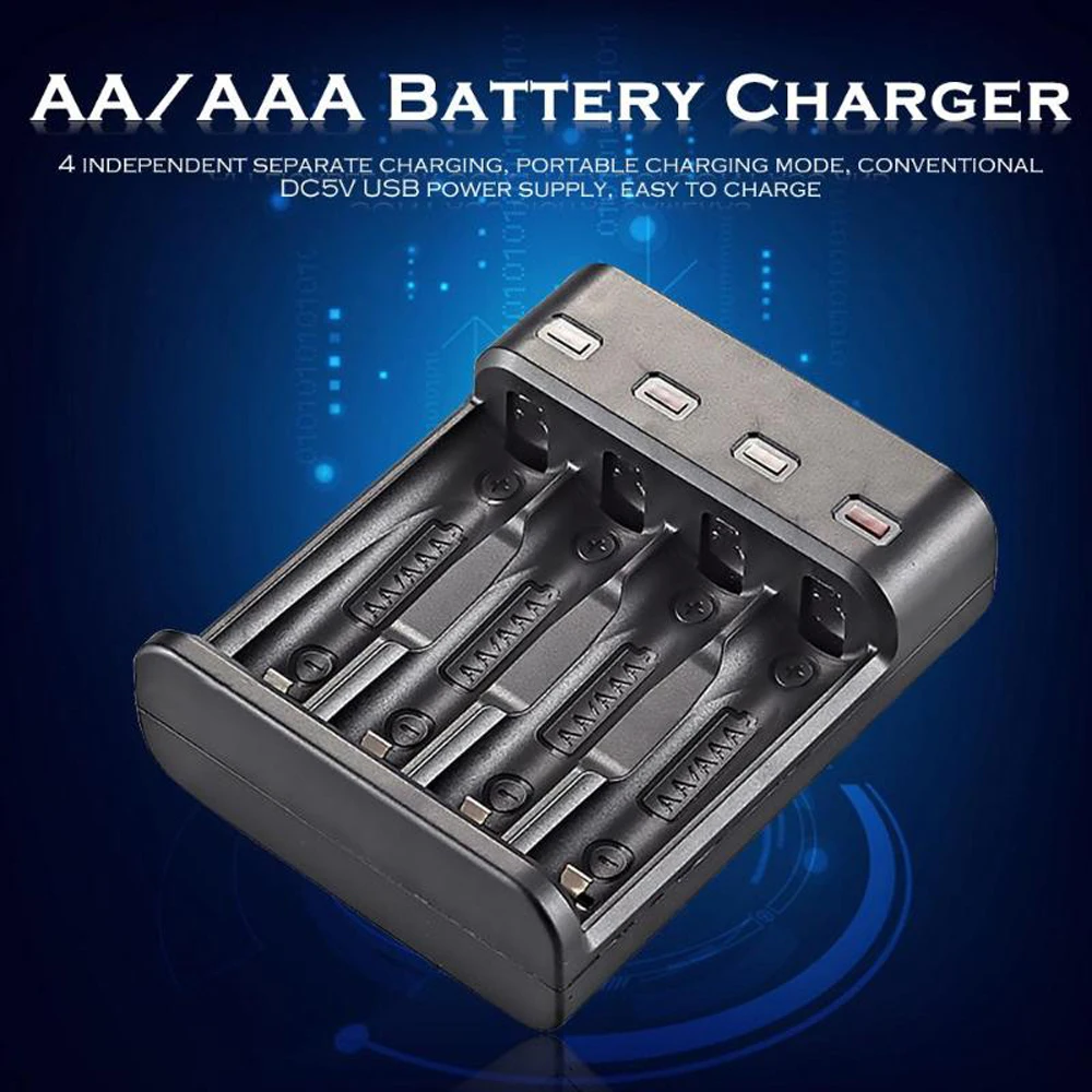 4 Slots Smart Universal Battery Charger For Rechargeable Battery Liion
