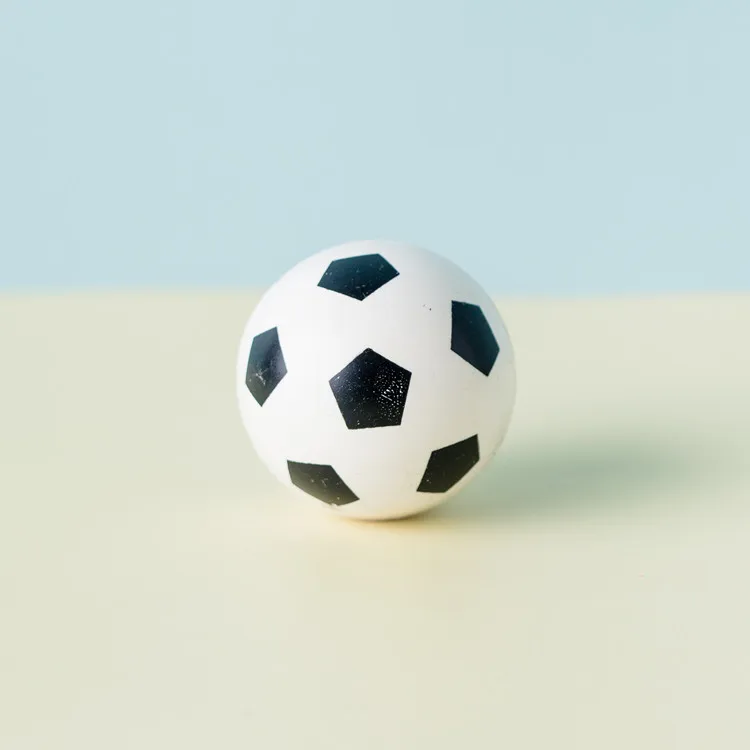 Novelty promotion gift multi-colored rubber 45mm soccer custom print bouncy balls  .jpg