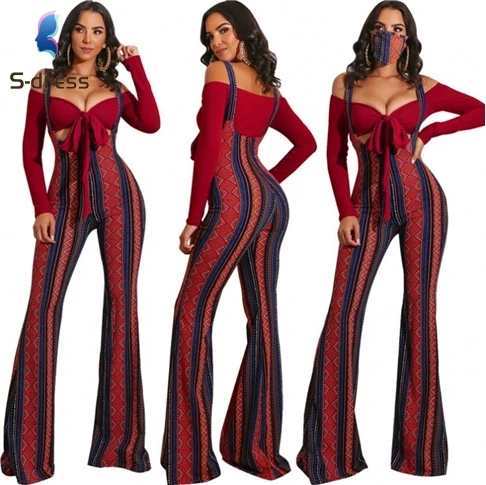 
sa womens fall clothing 2020 sexy slim tops overalls two piece set 