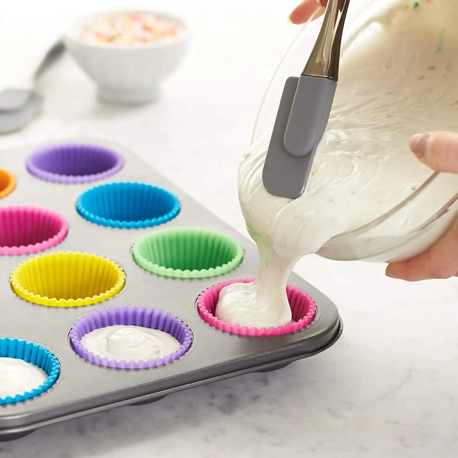 Usse Food Grade Bpa Free Heat Resistant Cake Cup Silicone Bakeware Set