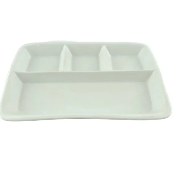 European Design High Quality Ceramic Dinner Plates Tray Square Pattern for Home Airline Hotels Commercial Buyer Use factory