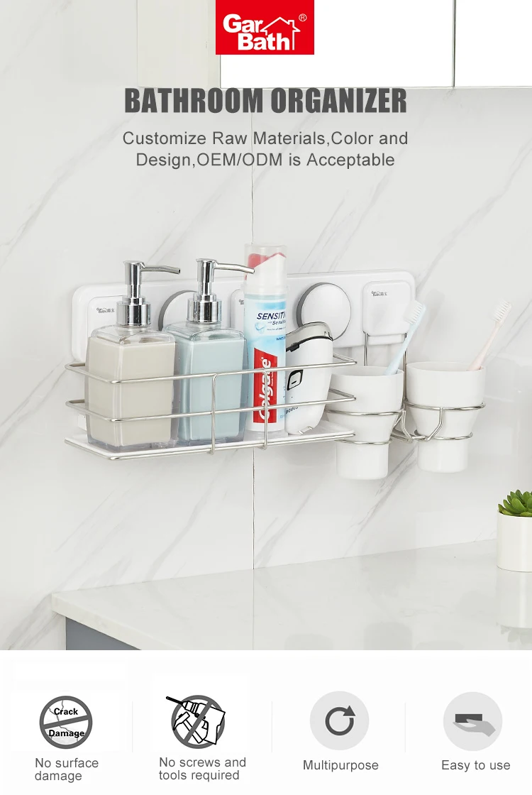 Bathroom Accessories Wall Mount Shower Caddy Razor Holder Toothbrush