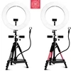 Tik Tok broadcast stand with 18 inch 14 inch LED ring light micophone clip for selfie stick led light photography