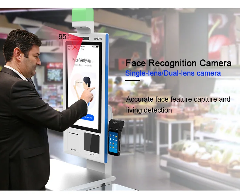 TPS700 touch 21.5 inch  screen  fast food ordering self service payment kiosk machine