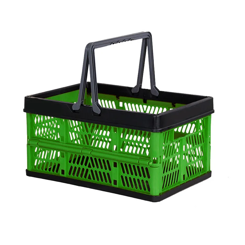 Supermarket Shopping Folding Foldable Plastic Baskets With Handle