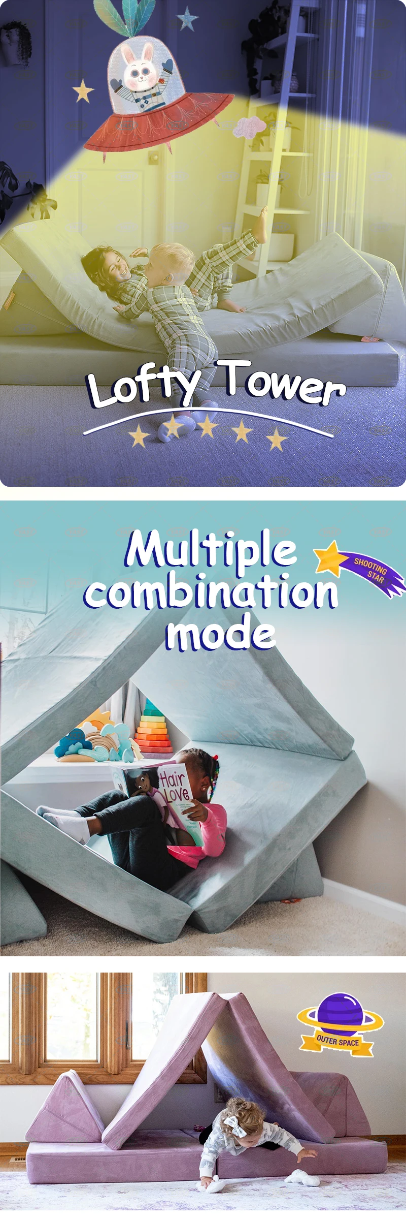 Yasite Hot Selling Fun Game Children Play Couch Nugget Couch Kid Couch