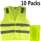 Best Sales 10 Packs Lightweight Front Security Safety Vest with Pockets and Reflective Straps