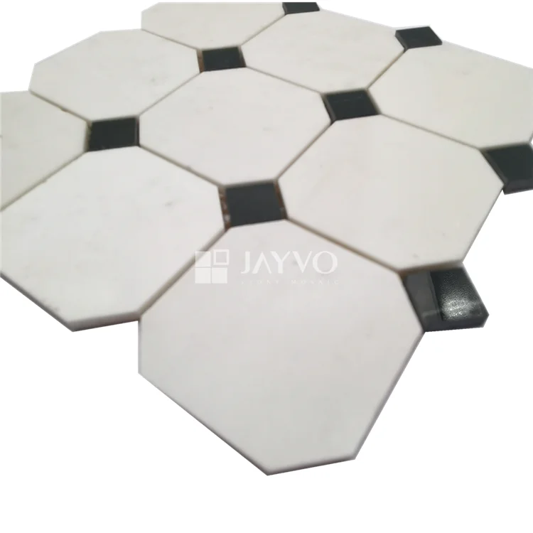 Wholesale Factory Black and White Marble Stone Mosaic Tiles Kitchen Backsplash Mosaic Tiles New
