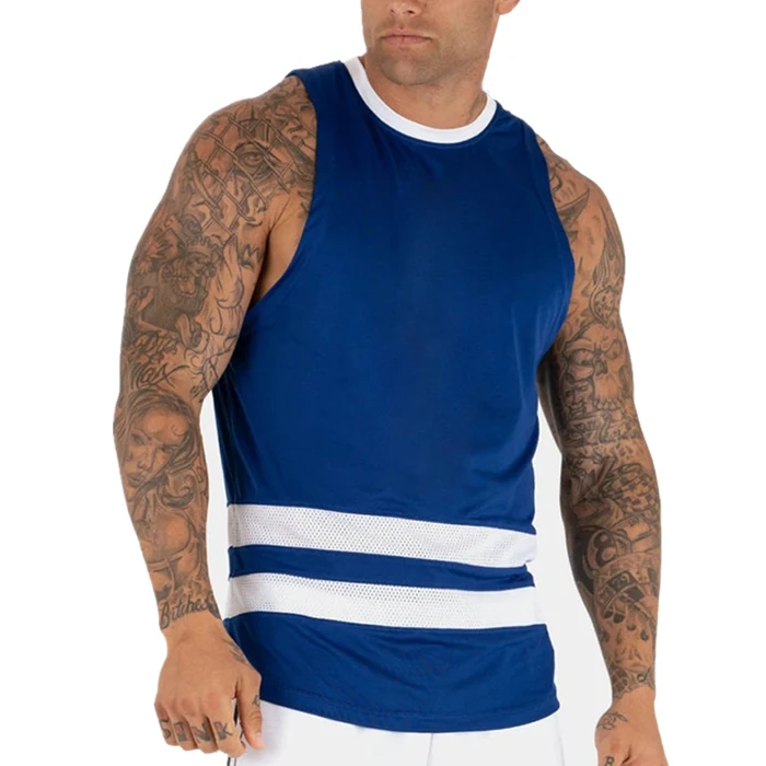 Wholesale New style Two Tone Men Gym Tank Top Design Your Own Printing Running Vest With Private Label