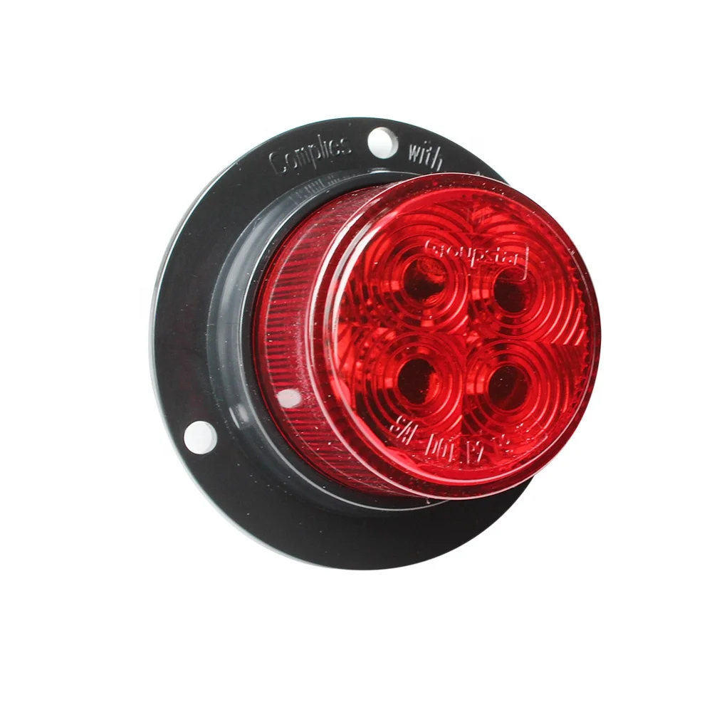 Réflecteur Ce qui w24 RR 12 V 24 V screw on DEL Round Red Rear Marker Lamp light