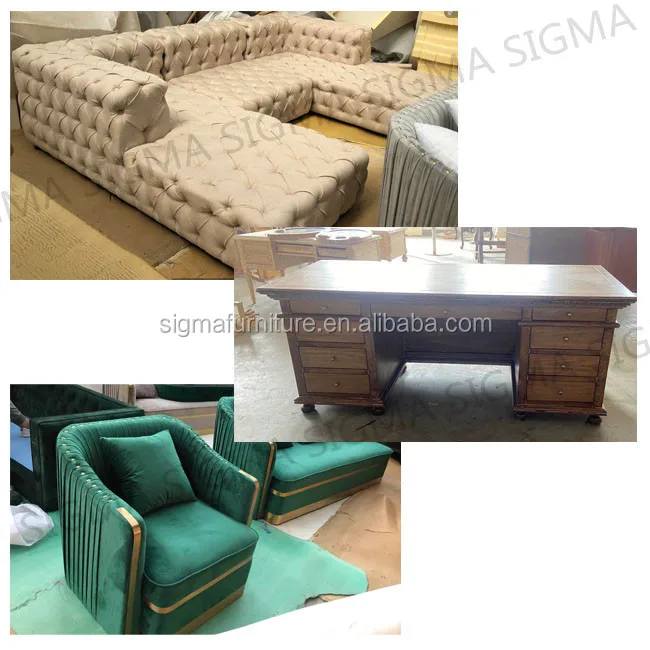 contemporary style Living room indoor furniture 4 pieces Thin arms sofa set