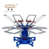 T-shirt 8 Color 8 Station Manual Rotary Screen Printing Press