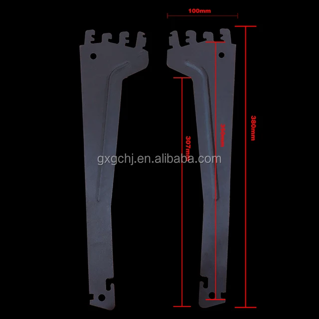 metal brackets of display racks