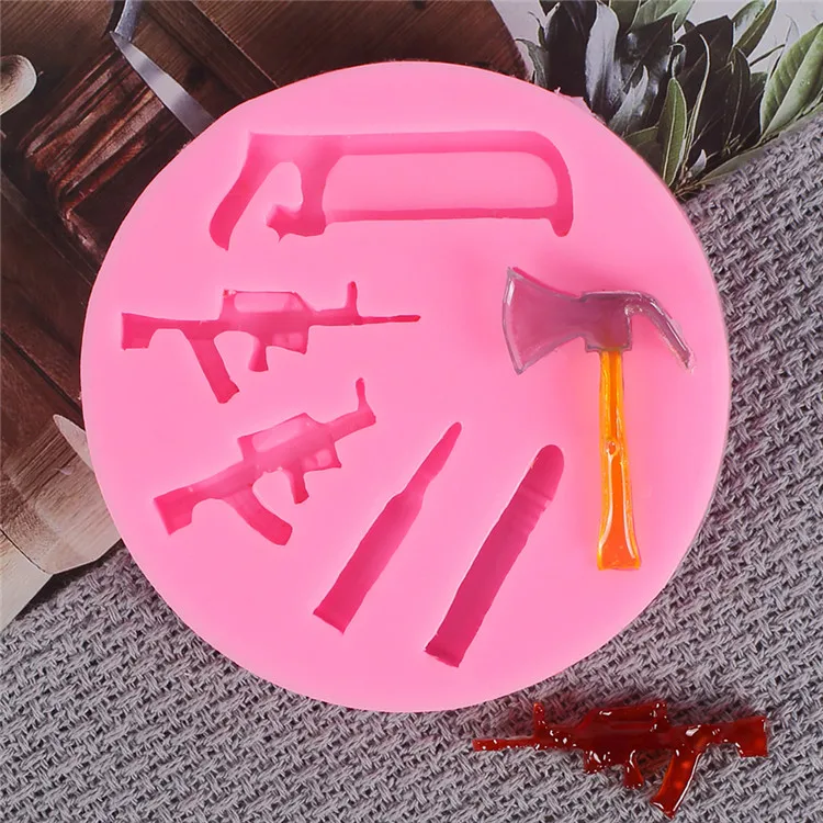 Details about   Gun Ax Bullet Tool Silicone Fondant Mould Cake Decoration Baking Saw Topper Mold 