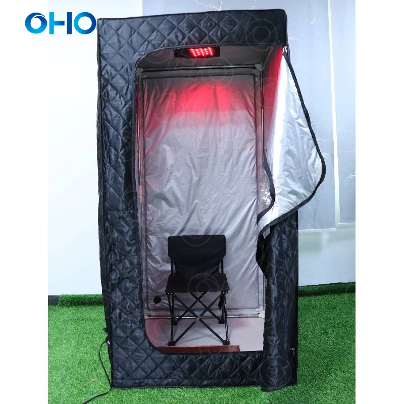 OHO Indoor Personal Sauna Box Room Far Infrared Sauna Tent Led Red Light Therapy Portable Full Body Dry Sauna Tent details