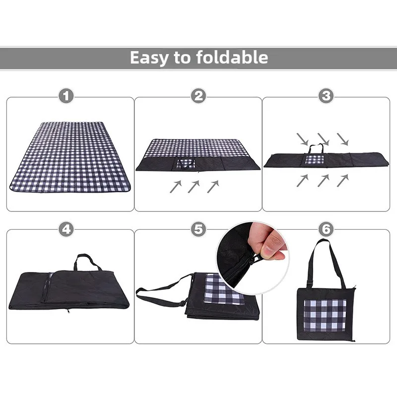 Hot Selling 600D Oxford Cloth Outdoor Sand Proof and Waterproof Foldable Lawn Cushion Stylish Picnic Mat/Rug /blanket