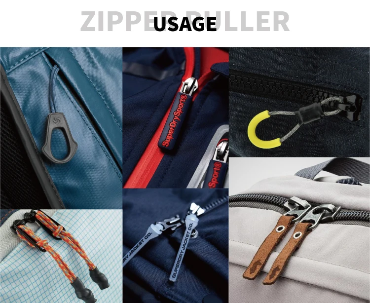 Cord Shaped Zipper Pulls Tag Zipper Puller For Bags Pvc Rubber Zipper