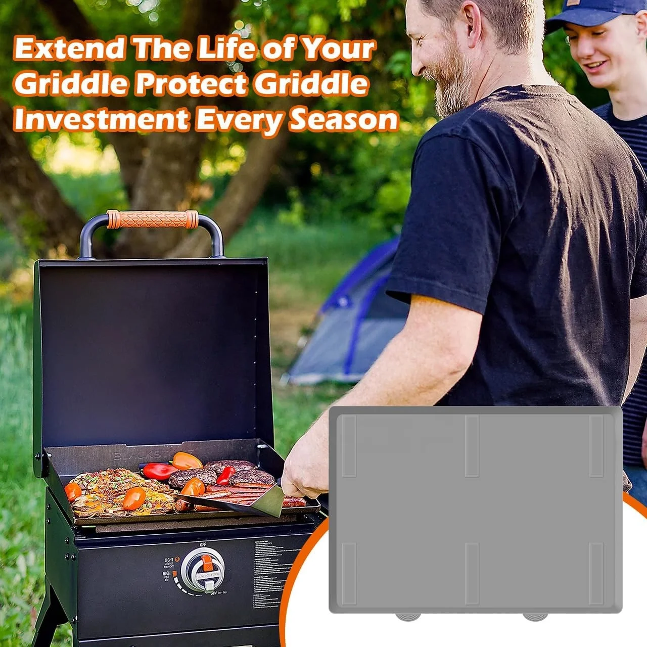 28" Reusable Griddle Buddy Grill Mat Silicone Grill Cover