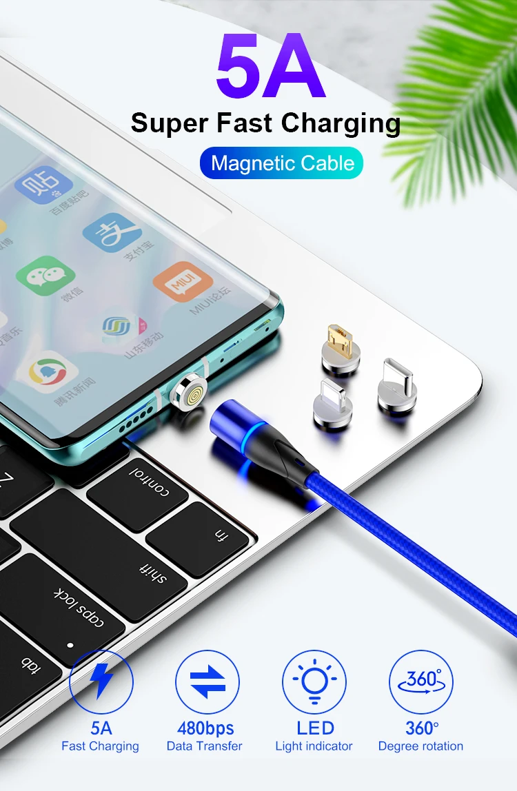 Modern design 1m 2m 3m 5A high speed usb data line cable fast charging - ANKUX.COM
