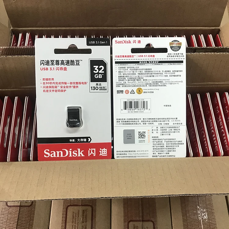 Original SanDisk Ultra Fit USB 3.1 Flash Drive CZ430 130MB/s 16GB 32GB 64GB 128GB 256GB Mini Pen Drive 3.1 USB Stick Pendrive - ANKUX.COM