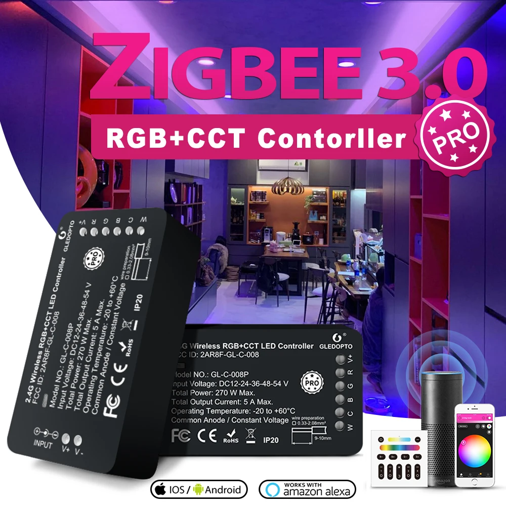 ZigBee LED Receiver LED RGB+CCT LED Strip Light Controller