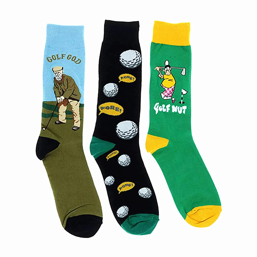 Crazy Funky Custom Jacquard Pattern Casual Sports Golf Crew Fun Socks