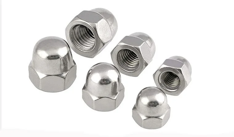 Ss304 Hexagon Domed Nuts Din 1587 Stainless Steel Hex Acorn Hexagon