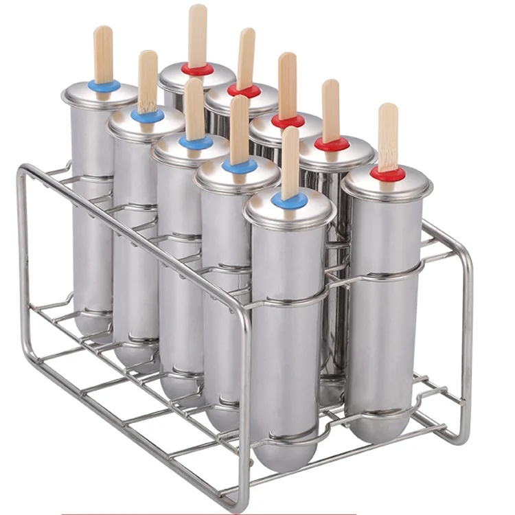 Stainless Steel Mold 10 Pcs Stainless Steel Ice Lolly Popsicle Molds