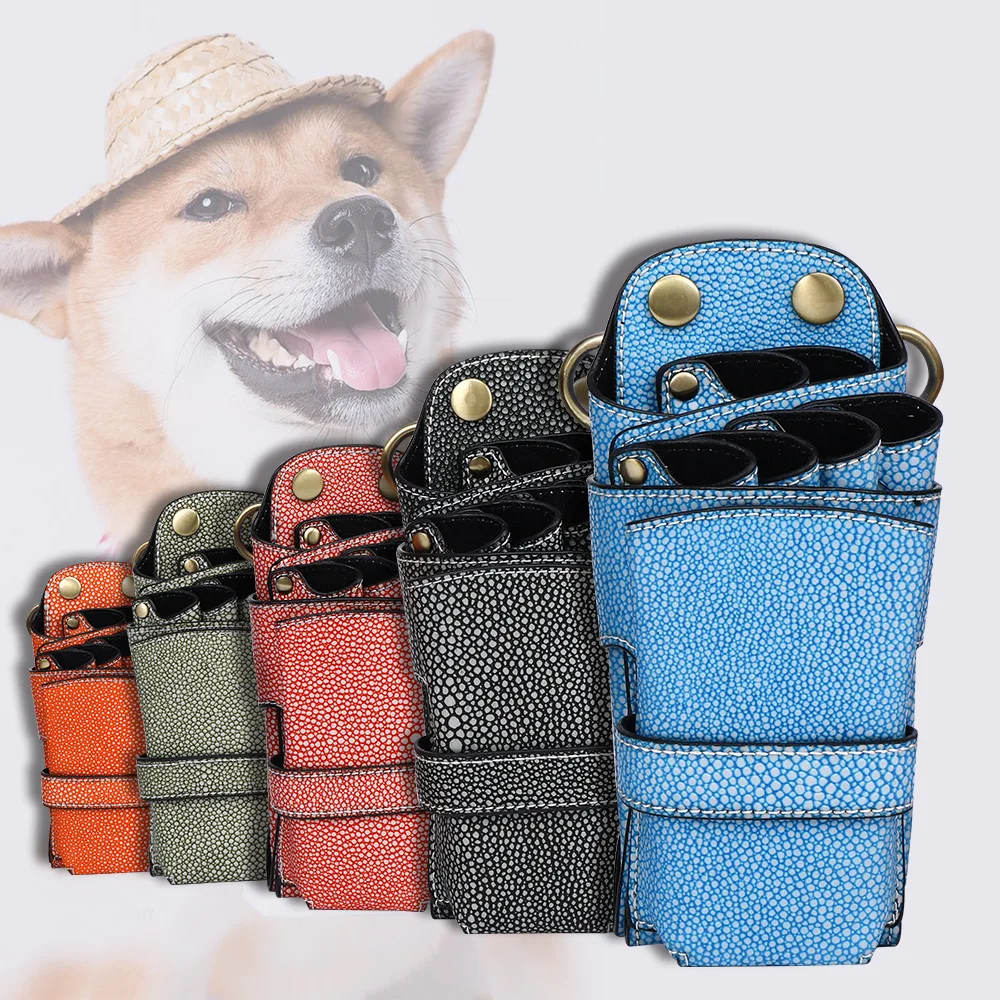 Pu Pet Groomers Tool Bag Leather Scissor Pouch Case With Waist Shoulder