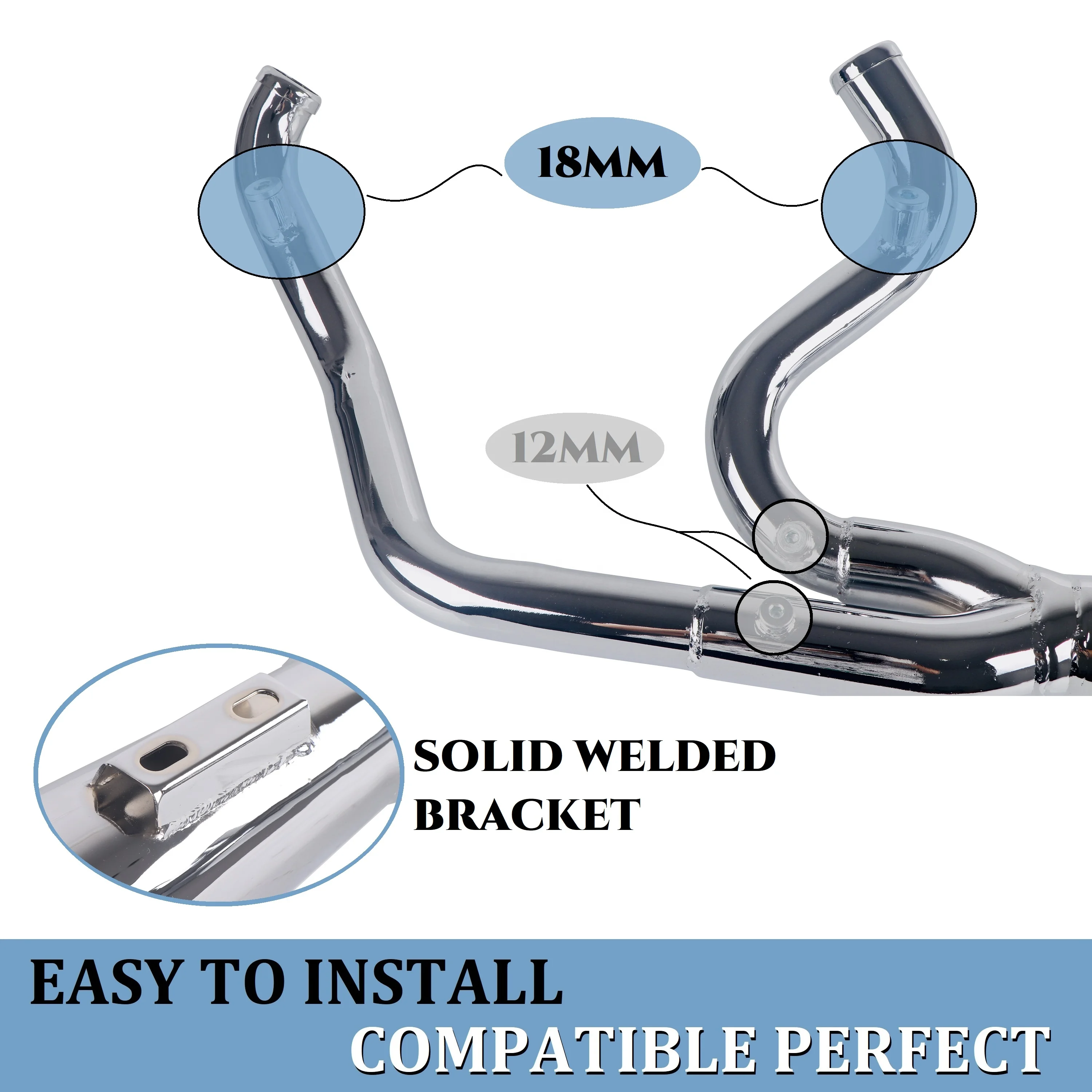 Head Turning Loud Sound 2into1 Exhaust Pipes For Harley Davidson 1995