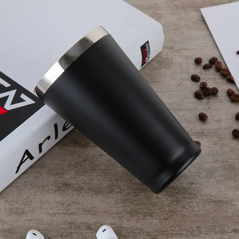 Durable 16oz Beer Tumbler  Double Wall Insulated Thermos Flask Stainless Steel Tumbler Cup for Outdoor Cup