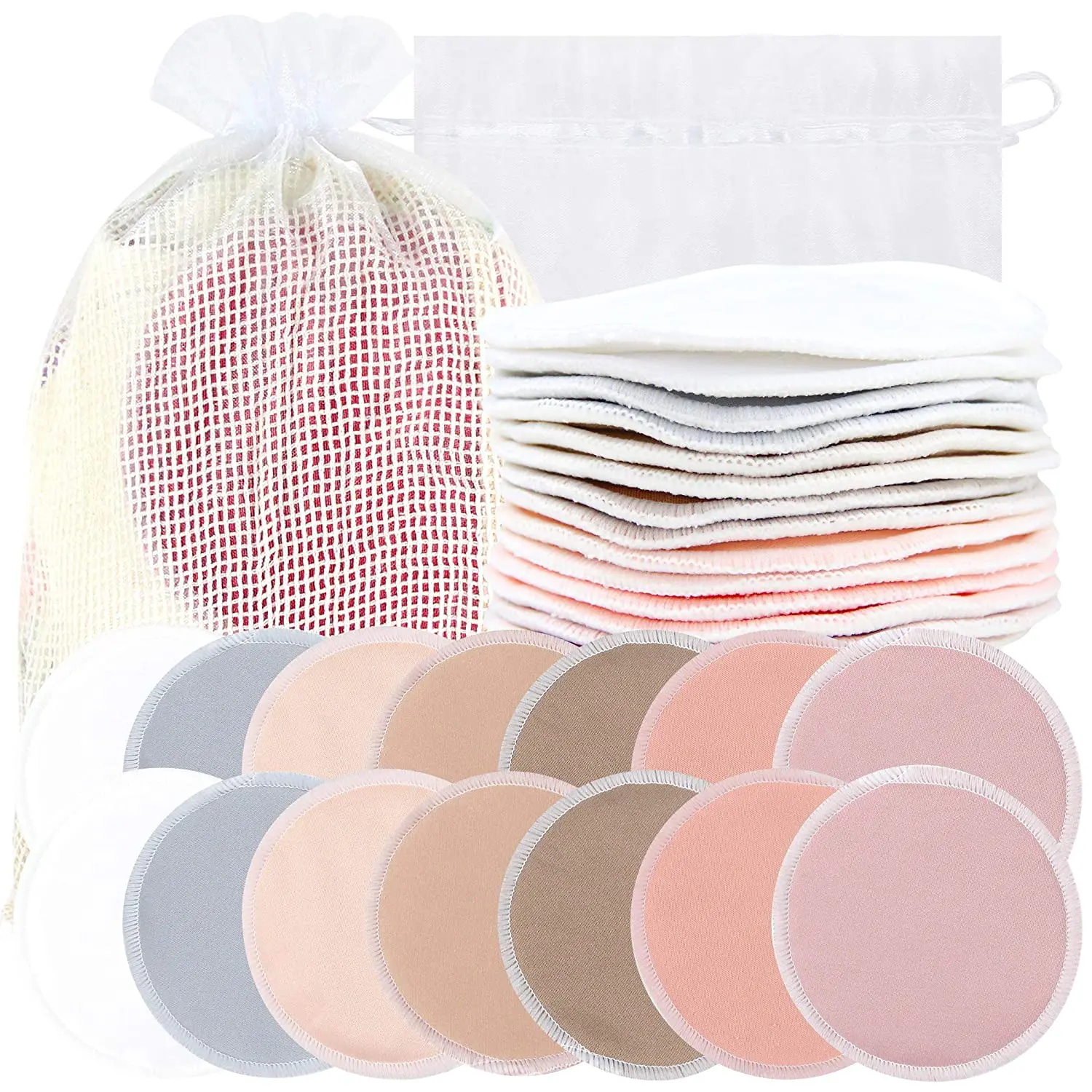 Oem Washable Reusable Absorbent Super Soft Organic Nipple Bamboo Cotton
