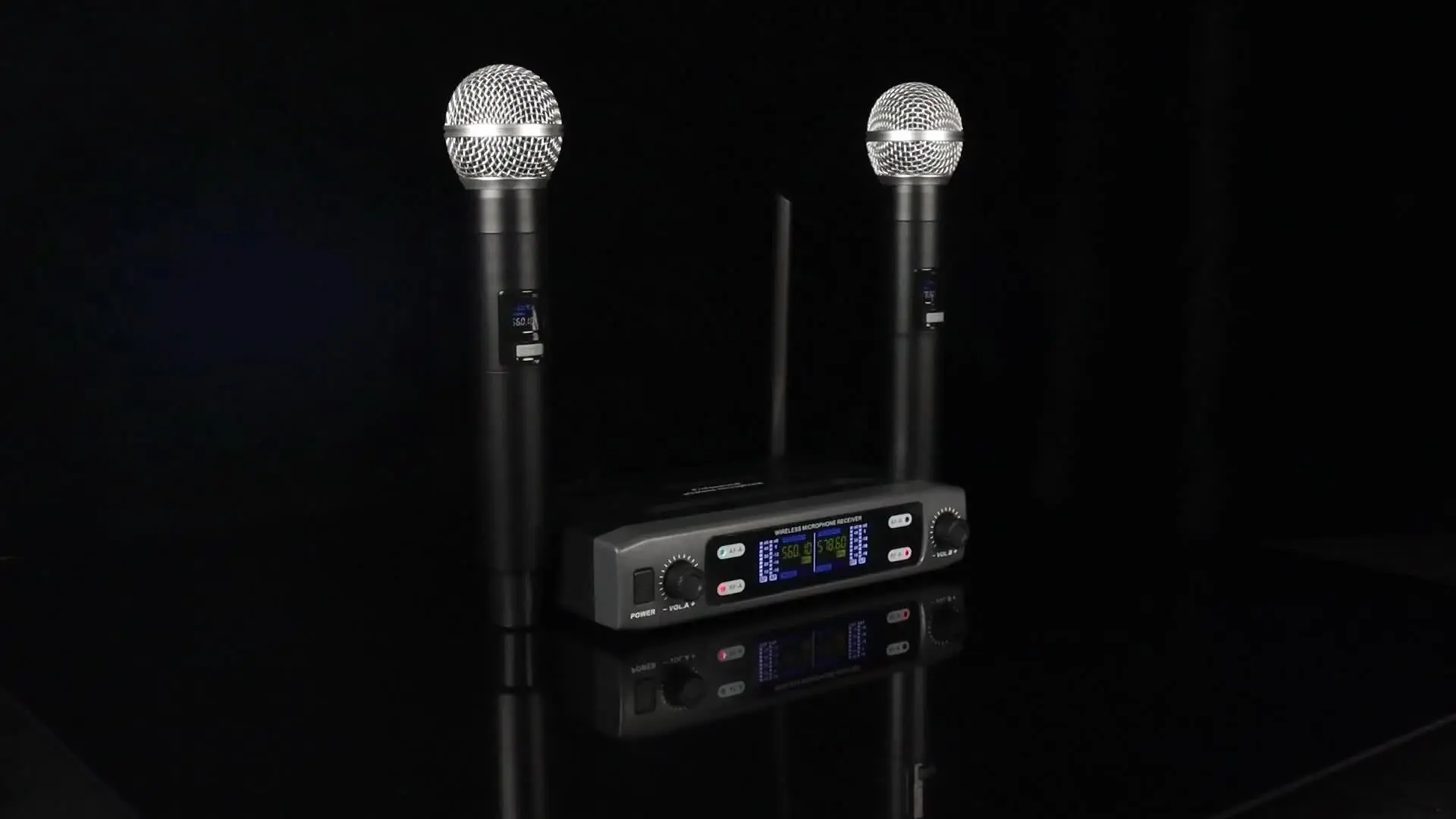 Depusheng DR20 Professionelles drahtloses Mikrofon Dual tragbares Mikrofon UHF-Funkempfänger geeignet für KTV Family K Song BühnenperformanceBluetooth
