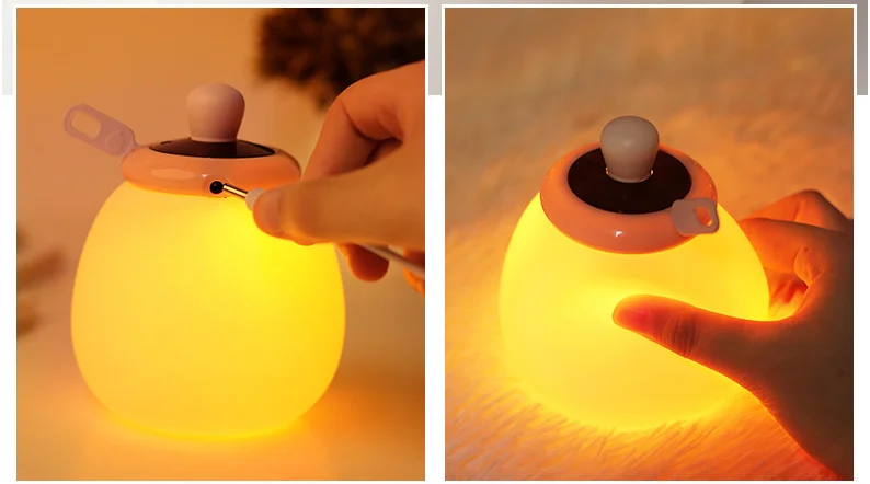 Creative Feeding Bottle Silicone Timing USB Charge Remote Control Sleeping Light LED Baby Night Lamp