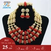 XL3112-1 African costume red and gold fashion party jewelry set coral beaded jewelry set