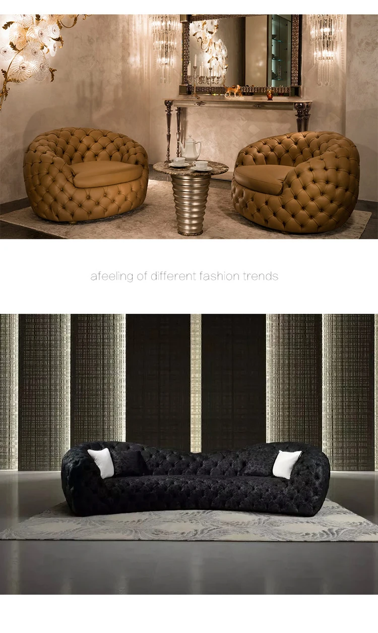 Italian Design White Velvet Living Room Tufted Sofa Set Customized Post