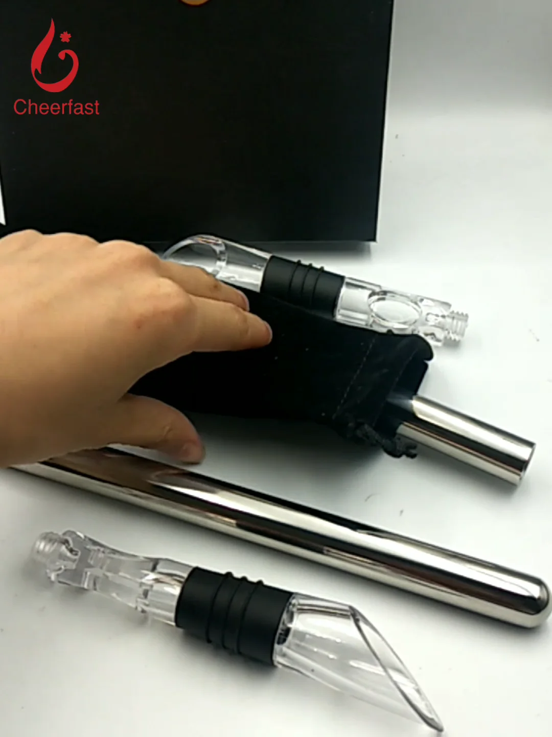 Customized Stainless Steel Wine Chiller Stick Gift Set And Metal Silver