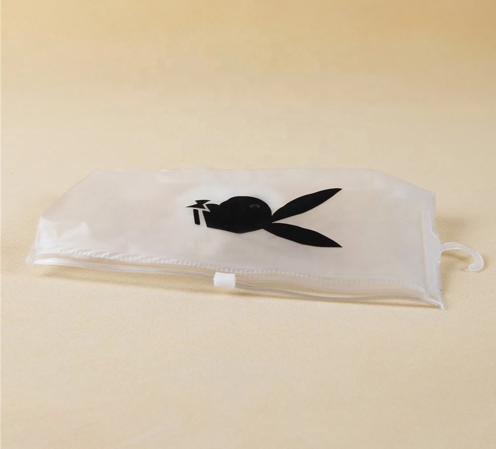 wholesale plastic PVC apparel packaging bag  with hanger