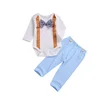 2019 new boys gentlemen's suit complete with cotton long sleeve bow tie and two-piece trousers