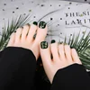 Melason New Lovely 24 Pieces Short Artificial Full Curved Toe Nail Sticker Tips With 2g Free Waterproof Nail Glue