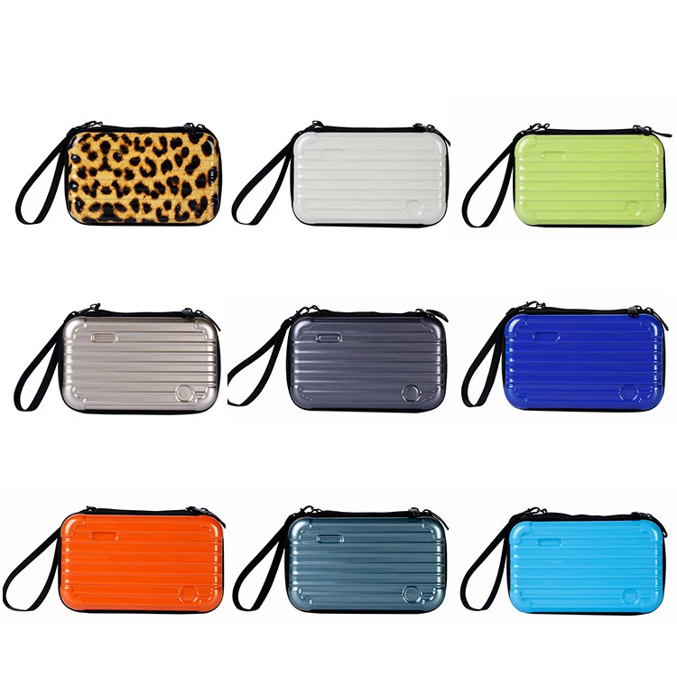 Portable Hard Shell Cosmetic Case Mini Suitcase Design Makeup Case ...