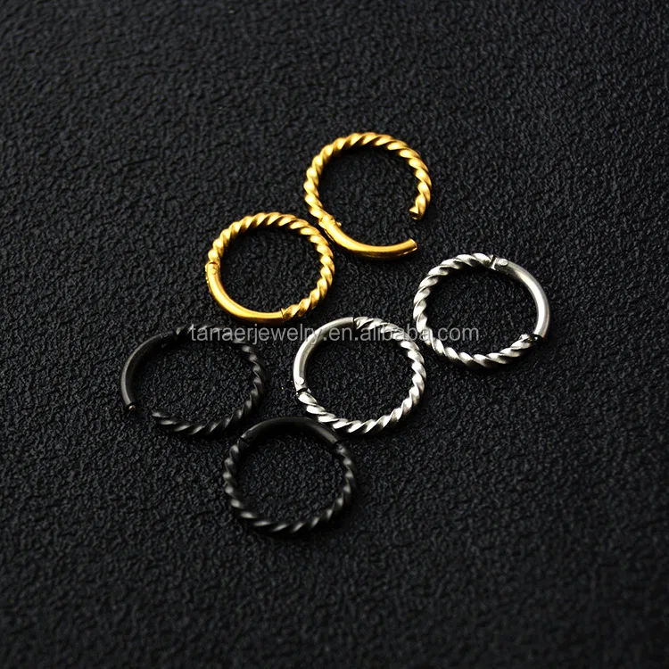 16g Twist Hinged Segment Septum Ring For Septum Nostril Lip And Ear