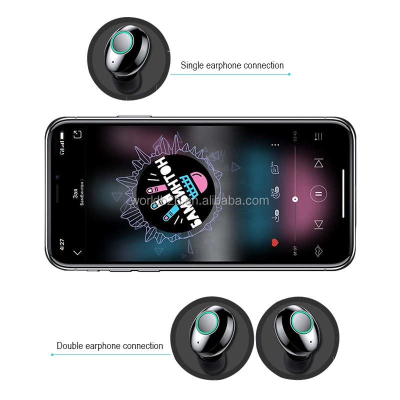 TWS-07 TWS earphone with wireless charging Mini Wireless Version 5.0 Earphone Earbuds with Charging Box - ANKUX.COM