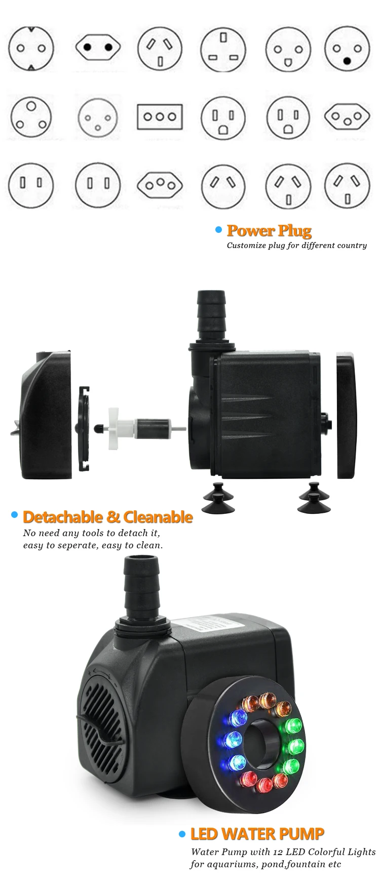 programmable control fountain pump , pt 808 submersible fountain pump